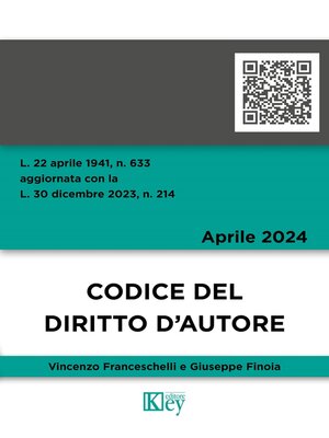 cover image of Codice del diritto d'autore 2024